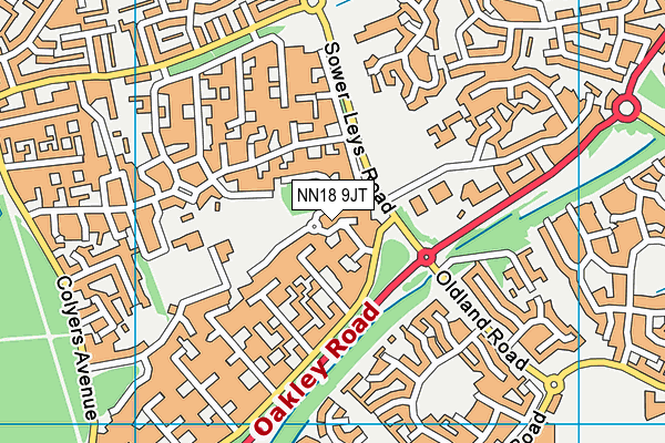 NN18 9JT map - OS VectorMap District (Ordnance Survey)