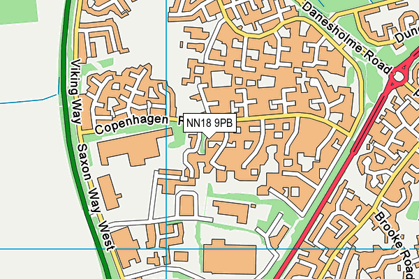 NN18 9PB map - OS VectorMap District (Ordnance Survey)