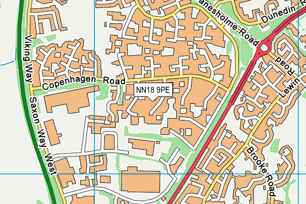 NN18 9PE map - OS VectorMap District (Ordnance Survey)