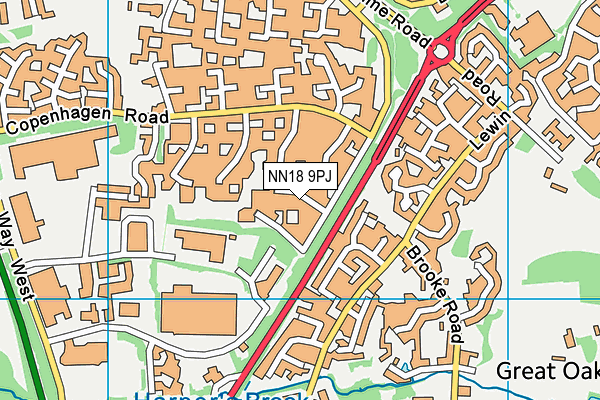 NN18 9PJ map - OS VectorMap District (Ordnance Survey)