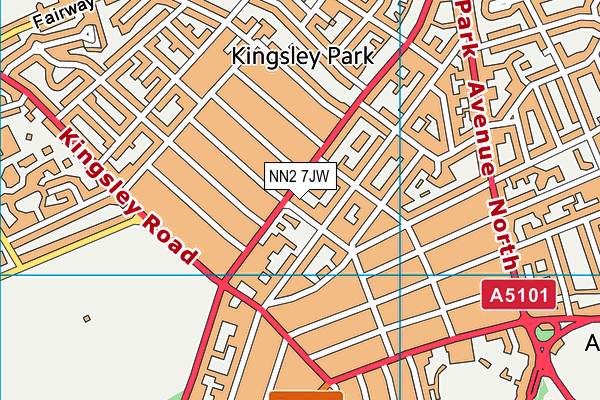NN2 7JW map - OS VectorMap District (Ordnance Survey)