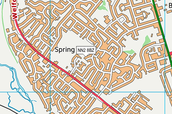 NN2 8BZ map - OS VectorMap District (Ordnance Survey)