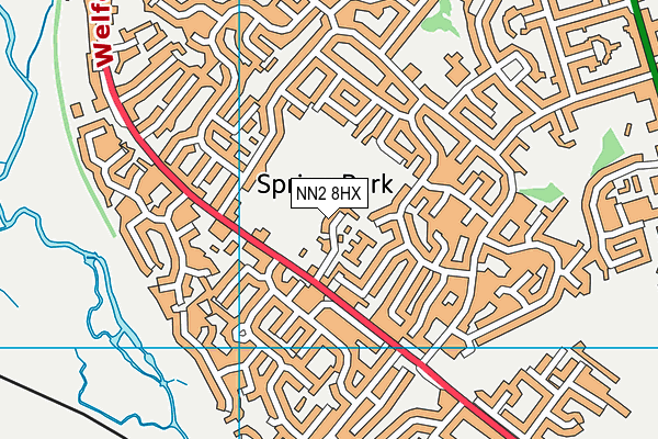 NN2 8HX map - OS VectorMap District (Ordnance Survey)