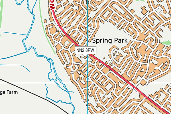 NN2 8PW map - OS VectorMap District (Ordnance Survey)