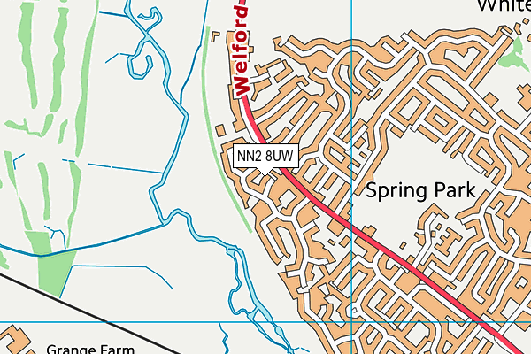 NN2 8UW map - OS VectorMap District (Ordnance Survey)