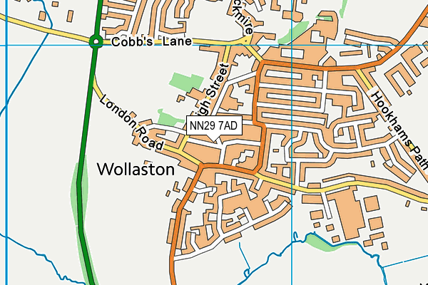 NN29 7AD map - OS VectorMap District (Ordnance Survey)