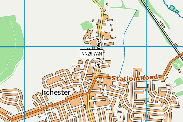 NN29 7AN map - OS VectorMap District (Ordnance Survey)