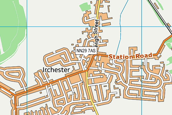 NN29 7AS map - OS VectorMap District (Ordnance Survey)