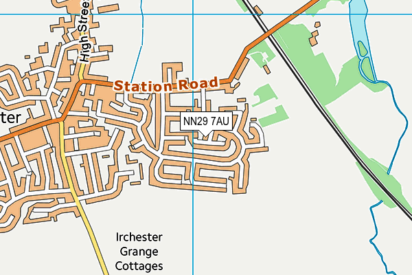 NN29 7AU map - OS VectorMap District (Ordnance Survey)