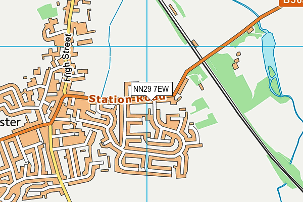 NN29 7EW map - OS VectorMap District (Ordnance Survey)