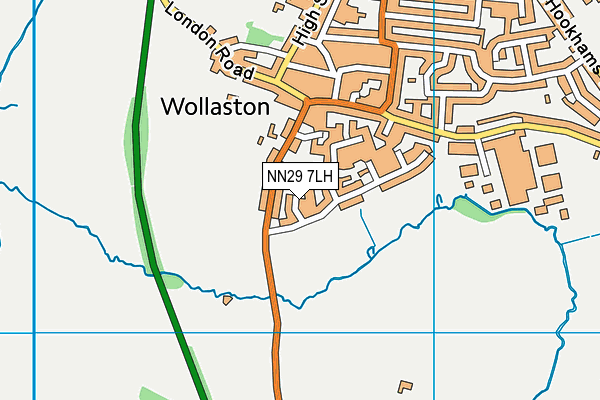 Wollaston Playing Field map (NN29 7LH) - OS VectorMap District (Ordnance Survey)