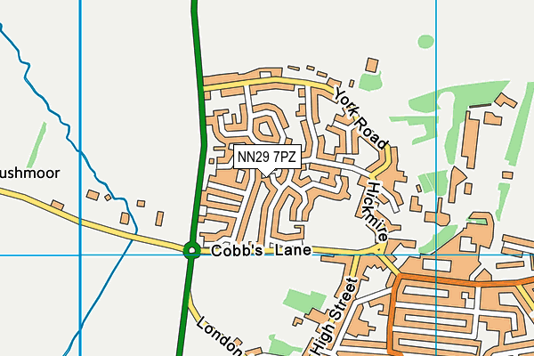 NN29 7PZ map - OS VectorMap District (Ordnance Survey)