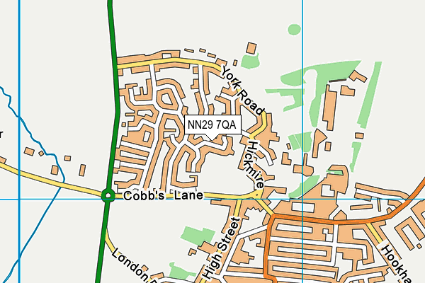 NN29 7QA map - OS VectorMap District (Ordnance Survey)