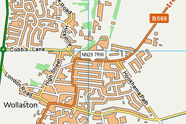 NN29 7RW map - OS VectorMap District (Ordnance Survey)