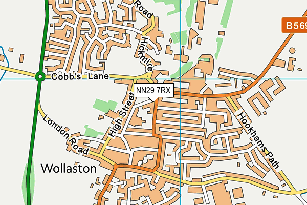 NN29 7RX map - OS VectorMap District (Ordnance Survey)