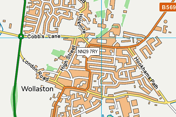 NN29 7RY map - OS VectorMap District (Ordnance Survey)