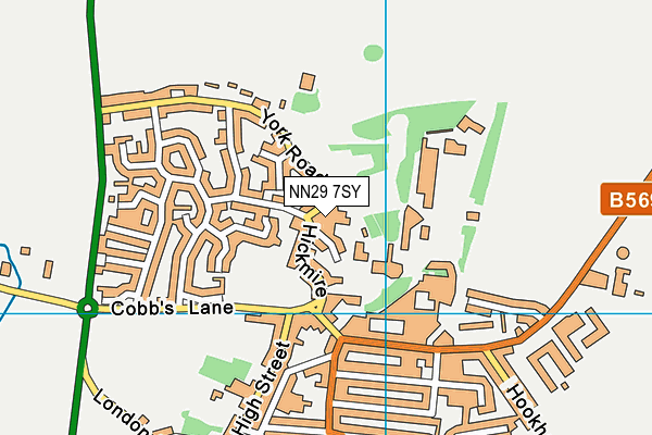 NN29 7SY map - OS VectorMap District (Ordnance Survey)