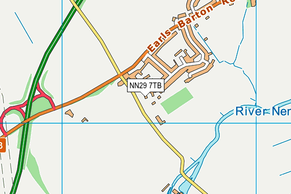 NN29 7TB map - OS VectorMap District (Ordnance Survey)