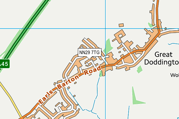 NN29 7TG map - OS VectorMap District (Ordnance Survey)