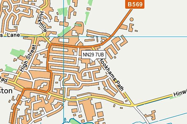 NN29 7UB map - OS VectorMap District (Ordnance Survey)