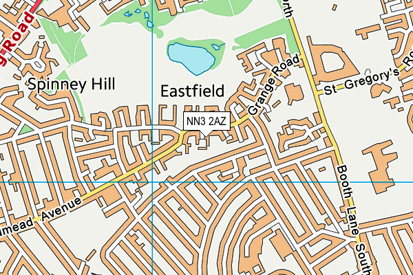 NN3 2AZ map - OS VectorMap District (Ordnance Survey)