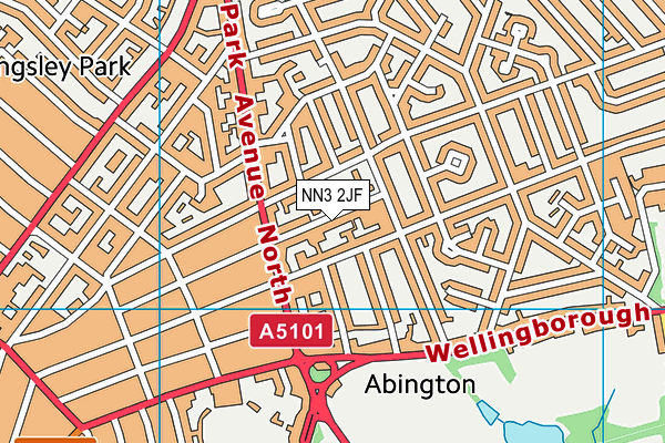 NN3 2JF map - OS VectorMap District (Ordnance Survey)