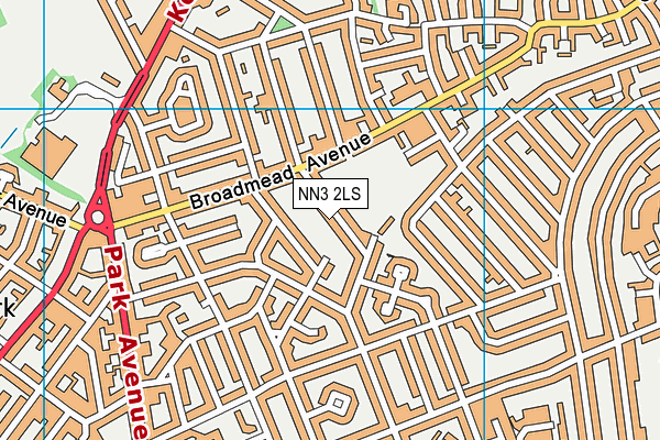 NN3 2LS map - OS VectorMap District (Ordnance Survey)