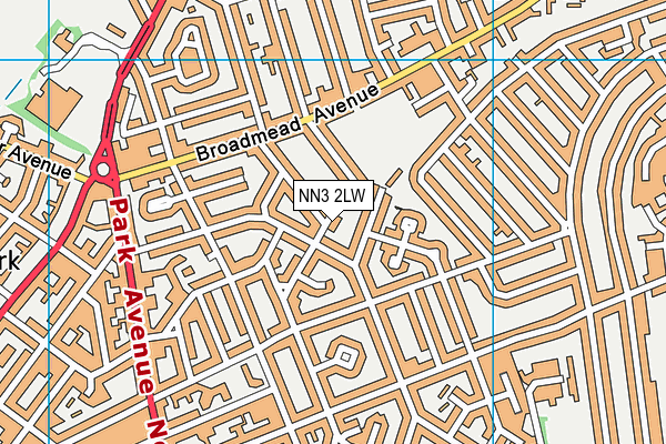 NN3 2LW map - OS VectorMap District (Ordnance Survey)