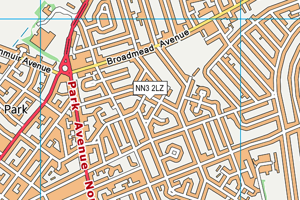 NN3 2LZ map - OS VectorMap District (Ordnance Survey)