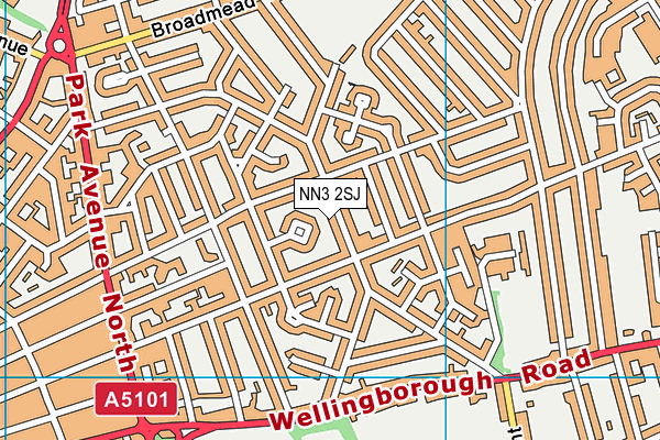 NN3 2SJ map - OS VectorMap District (Ordnance Survey)