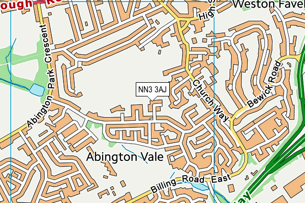 NN3 3AJ map - OS VectorMap District (Ordnance Survey)