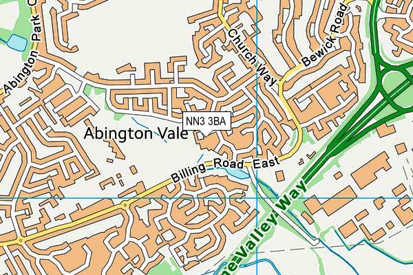 NN3 3BA map - OS VectorMap District (Ordnance Survey)
