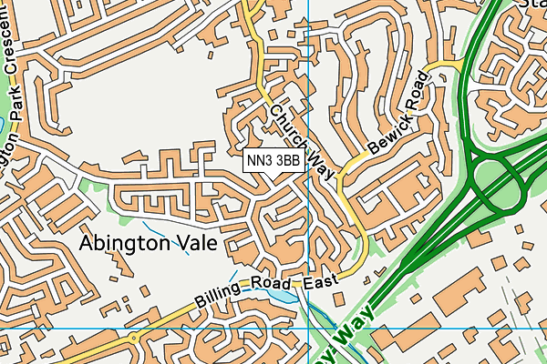 NN3 3BB map - OS VectorMap District (Ordnance Survey)