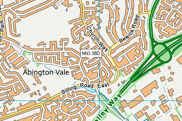 NN3 3BD map - OS VectorMap District (Ordnance Survey)