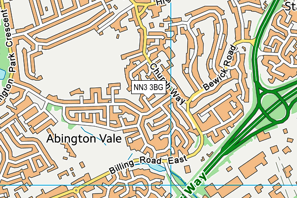 NN3 3BG map - OS VectorMap District (Ordnance Survey)