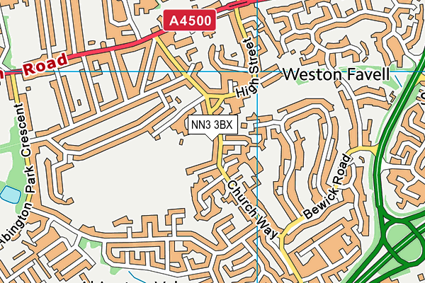NN3 3BX map - OS VectorMap District (Ordnance Survey)