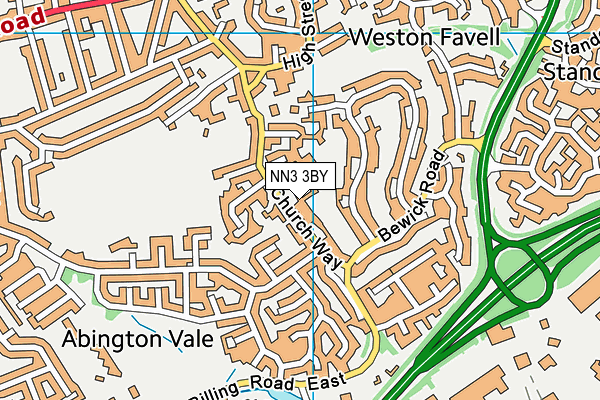 NN3 3BY map - OS VectorMap District (Ordnance Survey)
