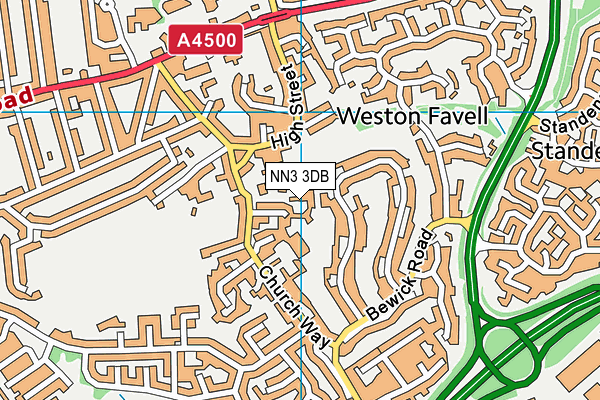 NN3 3DB map - OS VectorMap District (Ordnance Survey)