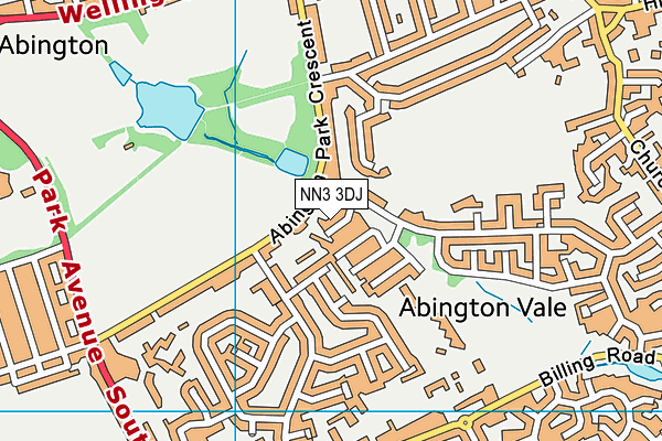 NN3 3DJ map - OS VectorMap District (Ordnance Survey)