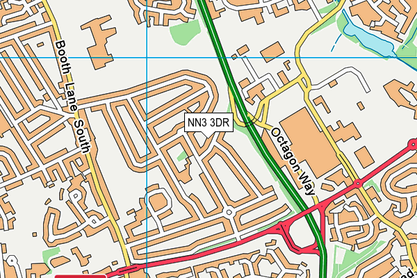 NN3 3DR map - OS VectorMap District (Ordnance Survey)