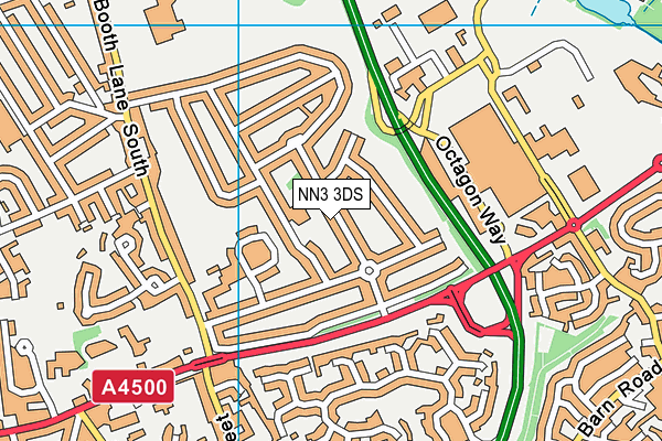 NN3 3DS map - OS VectorMap District (Ordnance Survey)