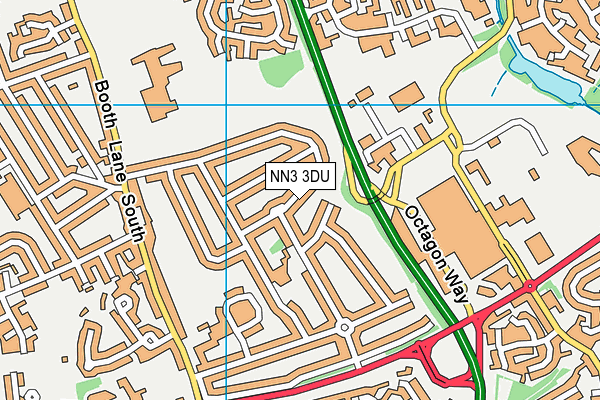 NN3 3DU map - OS VectorMap District (Ordnance Survey)