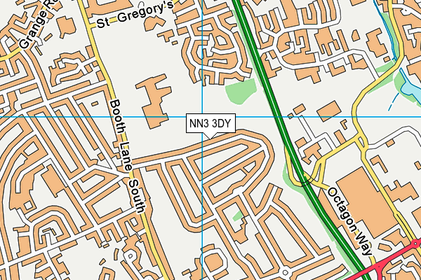 NN3 3DY map - OS VectorMap District (Ordnance Survey)