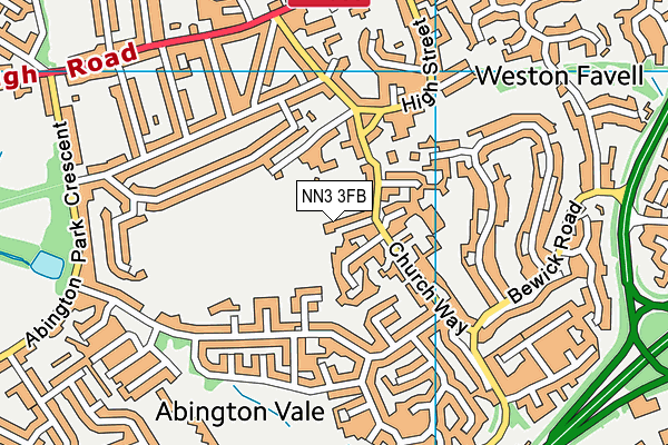 NN3 3FB map - OS VectorMap District (Ordnance Survey)