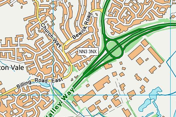 NN3 3NX map - OS VectorMap District (Ordnance Survey)