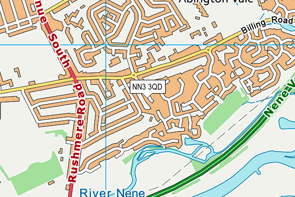 NN3 3QD map - OS VectorMap District (Ordnance Survey)