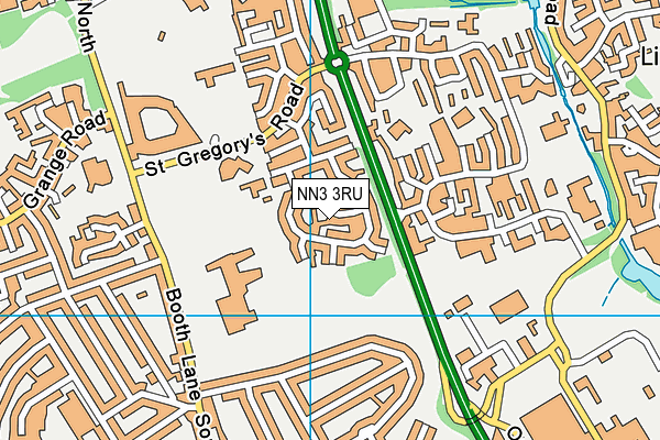 NN3 3RU map - OS VectorMap District (Ordnance Survey)