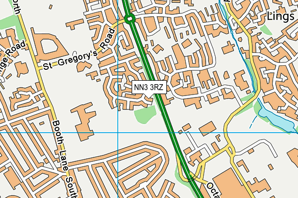 NN3 3RZ map - OS VectorMap District (Ordnance Survey)
