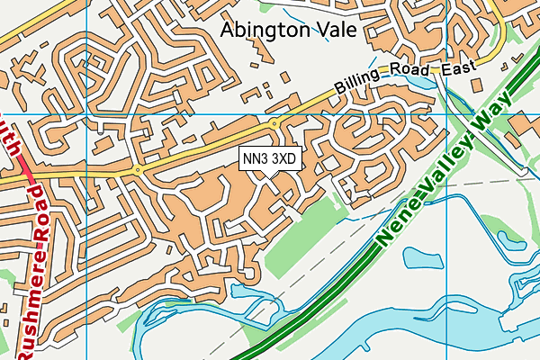 NN3 3XD map - OS VectorMap District (Ordnance Survey)