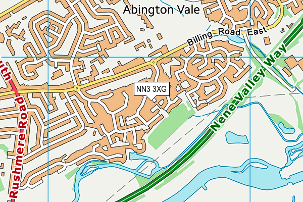 NN3 3XG map - OS VectorMap District (Ordnance Survey)